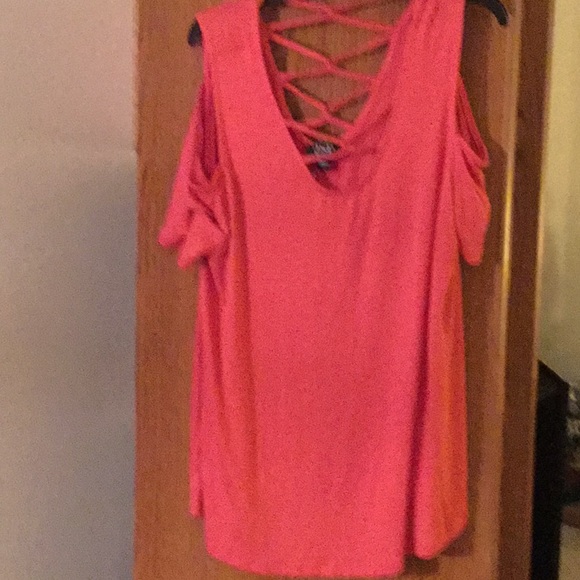 💃NWT JSP Cool Cold Shoulder Size 1 XLG Coral Fun To Wear Top Must Have 💃 - Picture 5 of 6